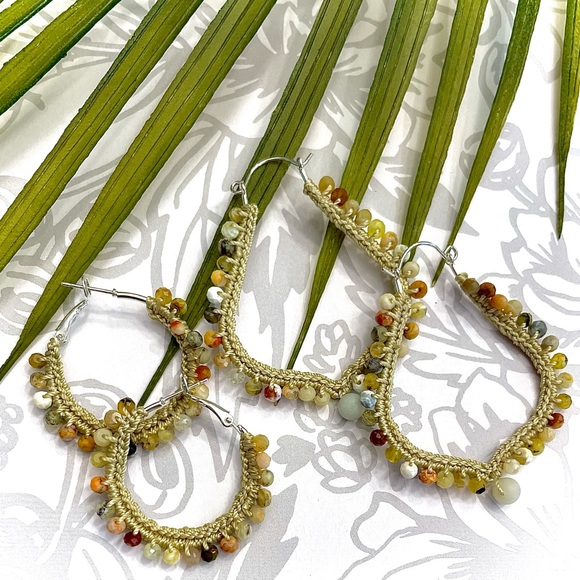 🌿Delilah Handmade Woven Gold Hoops! - Picture 6 of 6